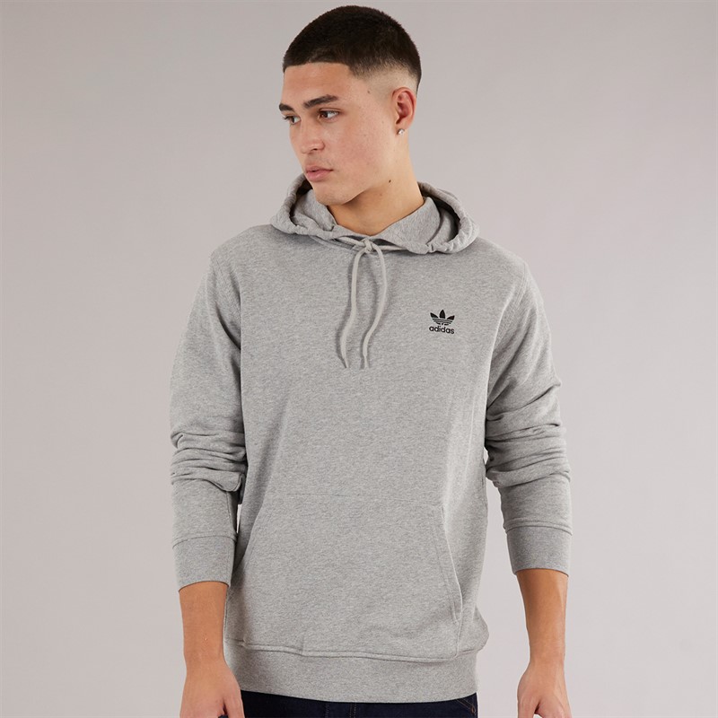 adidas Originals Mens Trefoil Essentials Hoodie Medium Grey Heather