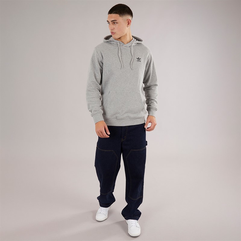 adidas Originals Mens Trefoil Essentials Hoodie Medium Grey Heather