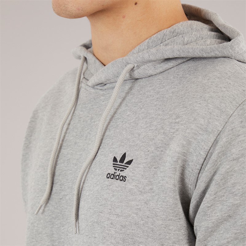 adidas Originals Mens Trefoil Essentials Hoodie Medium Grey Heather