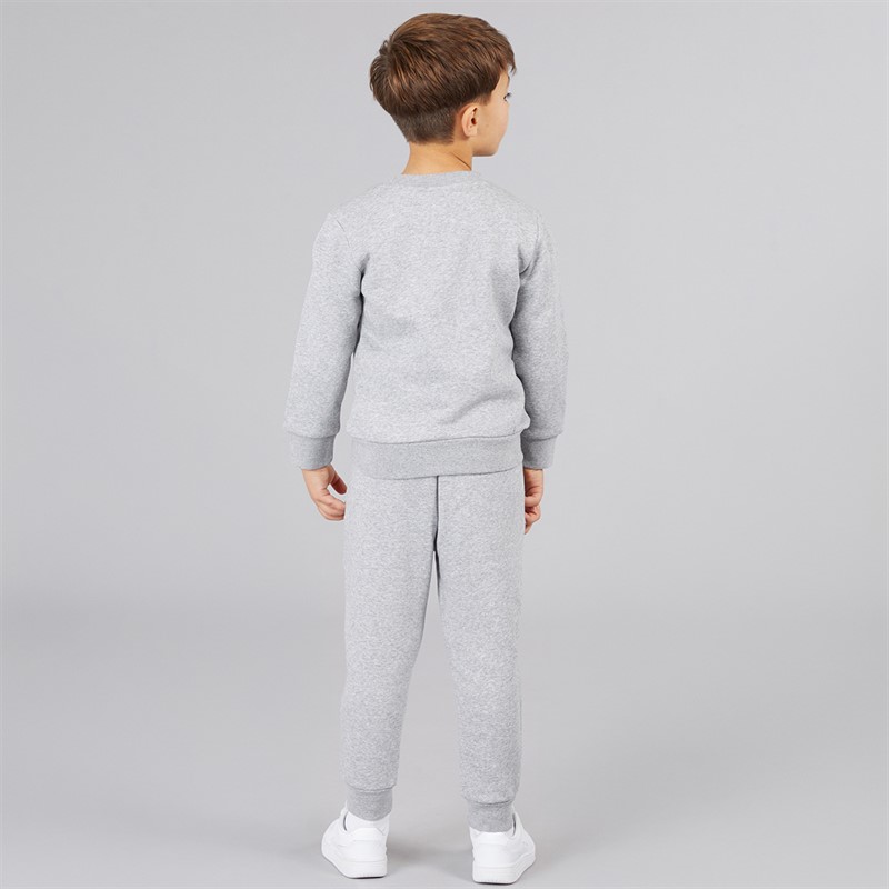 adidas Originals Boys Trefoil Crew Sweatshirt And Joggers Set Medium Grey Heather