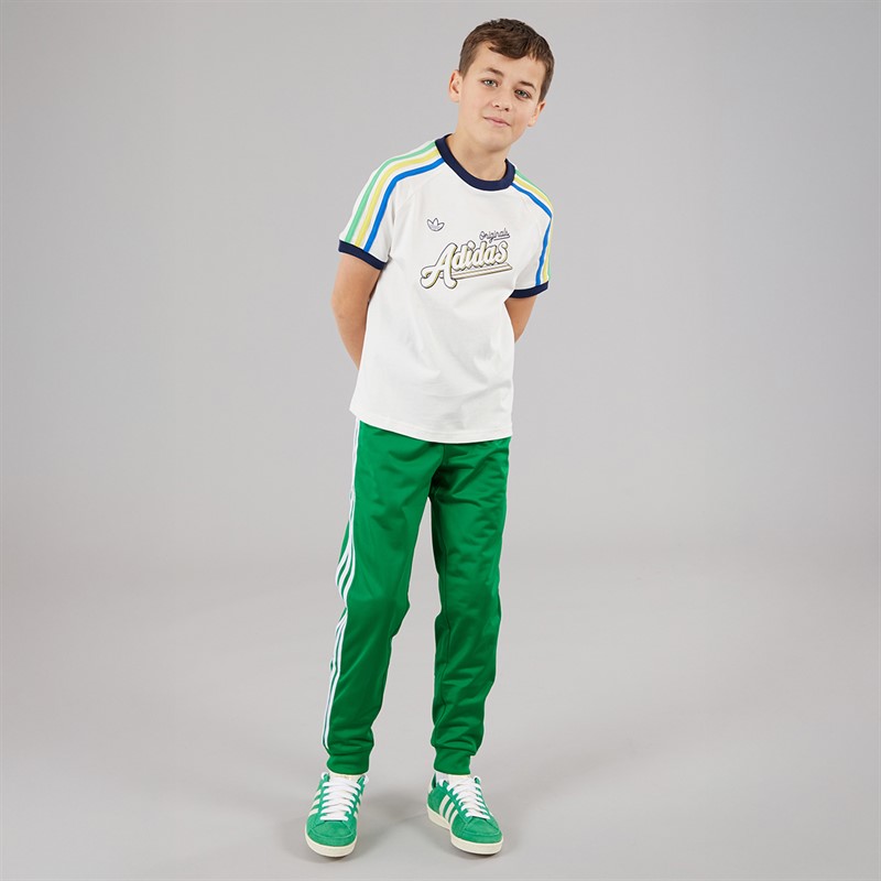 adidas Originals Junior Boys Adicolor Superstar Track Pants Green/White