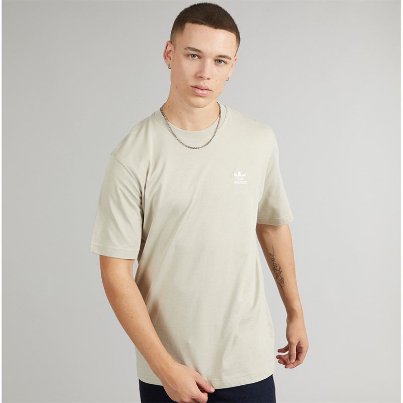 adidas Originals Mens Trefoil Essentials T-Shirt Putty Grey