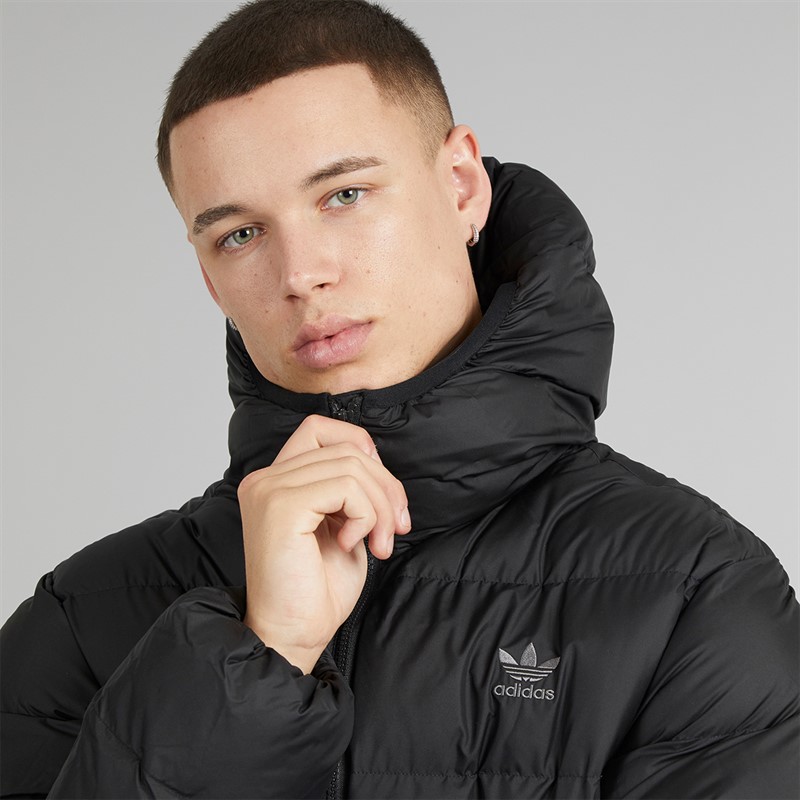 adidas Originals Mens Commercial Hooded Puffer Jacket Black