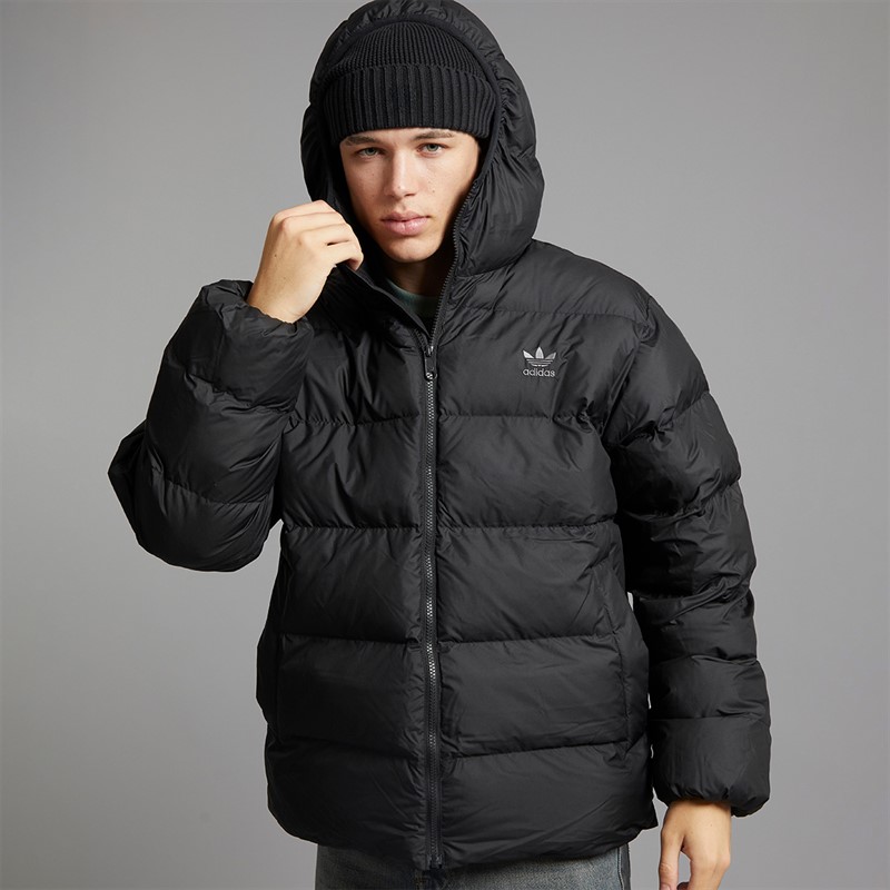 adidas Originals Mens Commercial Hooded Puffer Jacket Black