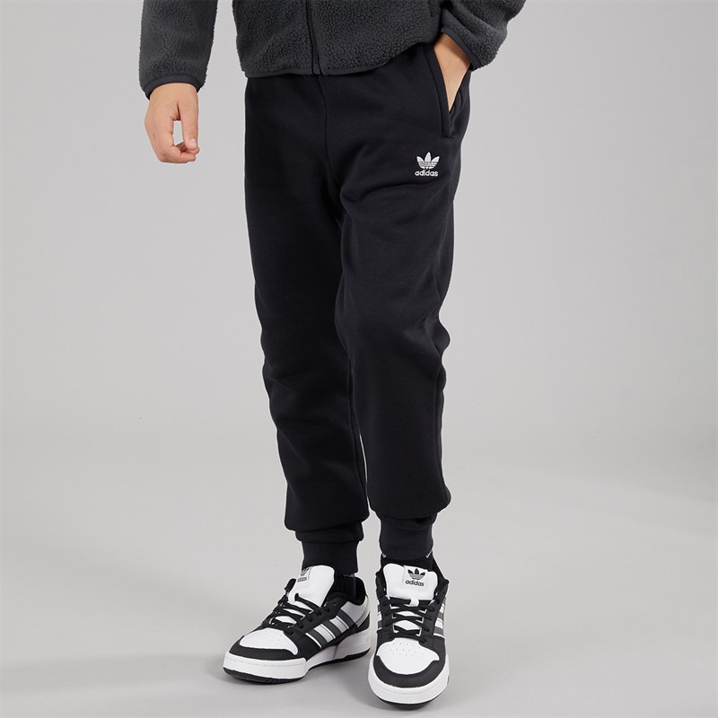 adidas Originals Junior Boys Adicolor Trefoil Essentials Joggers Black/White