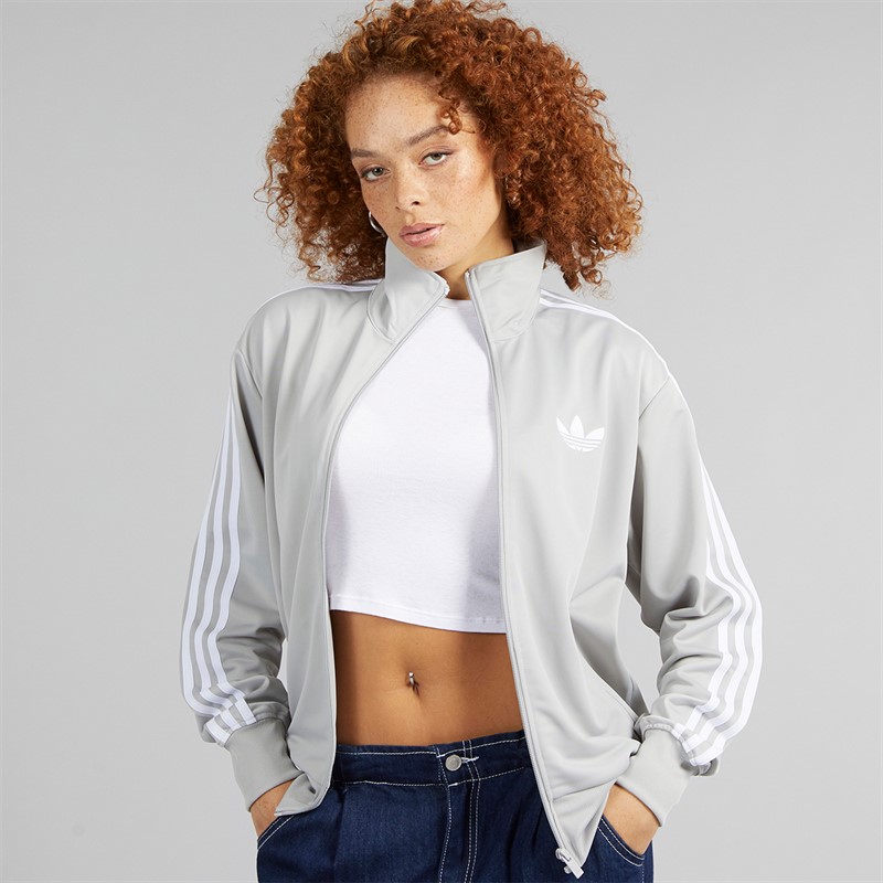 adidas Originals Womens Adicolor Classics Loose Firebird Track Top Grey Two