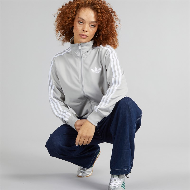 adidas Originals Womens Adicolor Classics Loose Firebird Track Top Grey Two