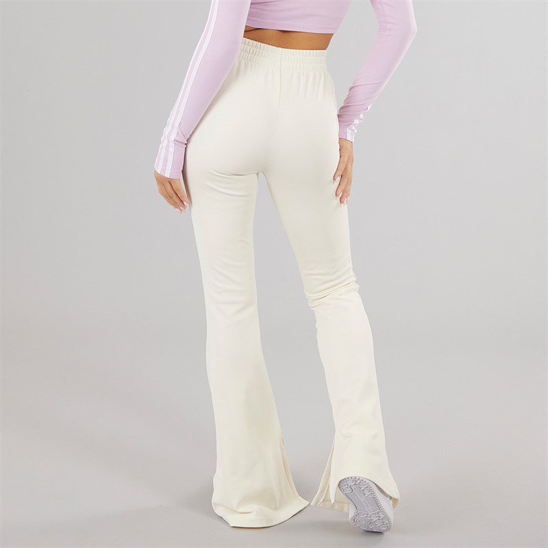 adidas Originals Womens 3-Stripes Firebird Flared Track Pants Cream White