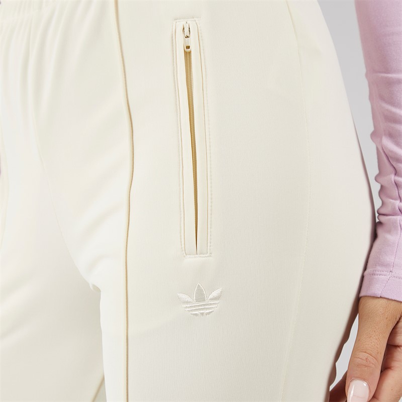 adidas Originals Womens 3-Stripes Firebird Flared Track Pants Cream White