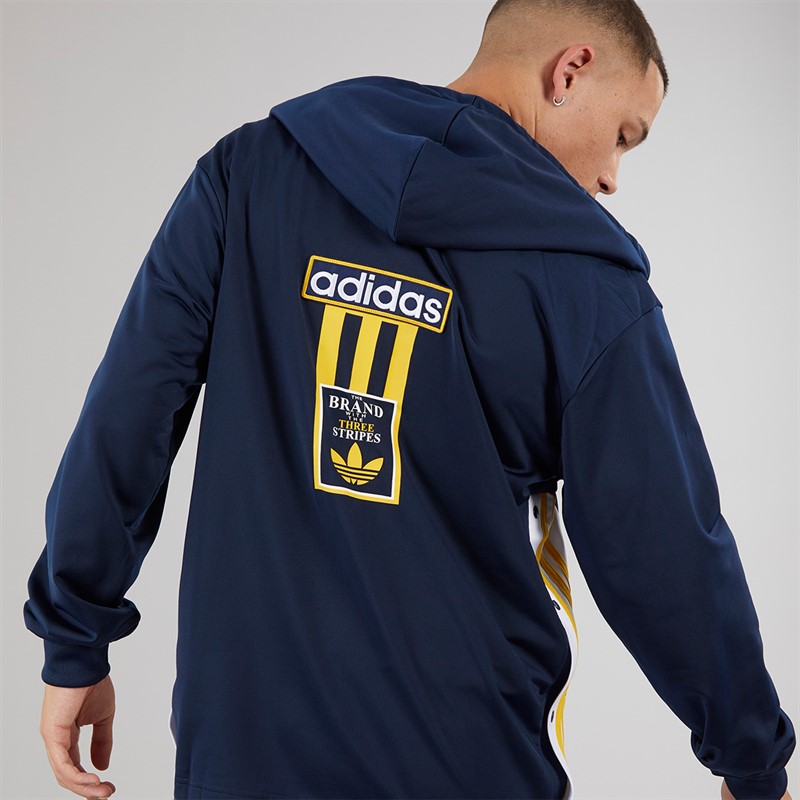 adidas Originals Mens Adicolor Adibreak Full Zip Hoodie Night Indigo/Bold Gold/White