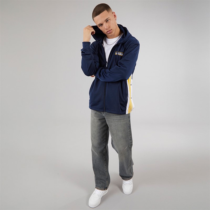 adidas Originals Mens Adicolor Adibreak Full Zip Hoodie Night Indigo/Bold Gold/White