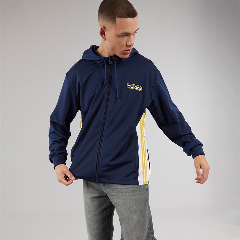 adidas Originals Mens Adicolor Adibreak Full Zip Hoodie Night Indigo/Bold Gold/White