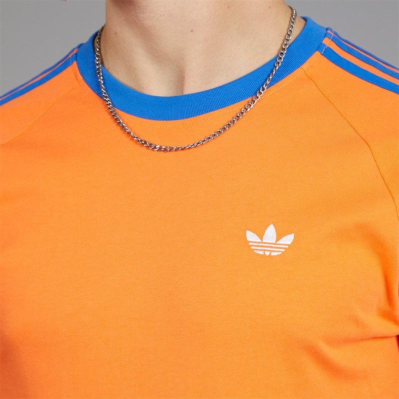 adidas Originals Mens Monogram Cali Graphic Back T-Shirt Solar Orange