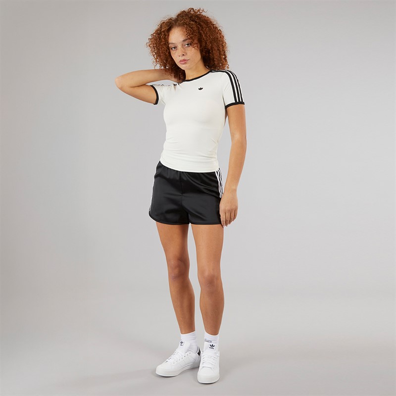 adidas Originals Womens Premium Originals 3-Stripes Cali T-Shirt Off White