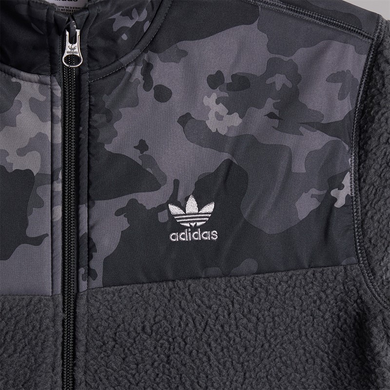 adidas Originals Junior Boys Allover Print Full Zip Fleece Carbon