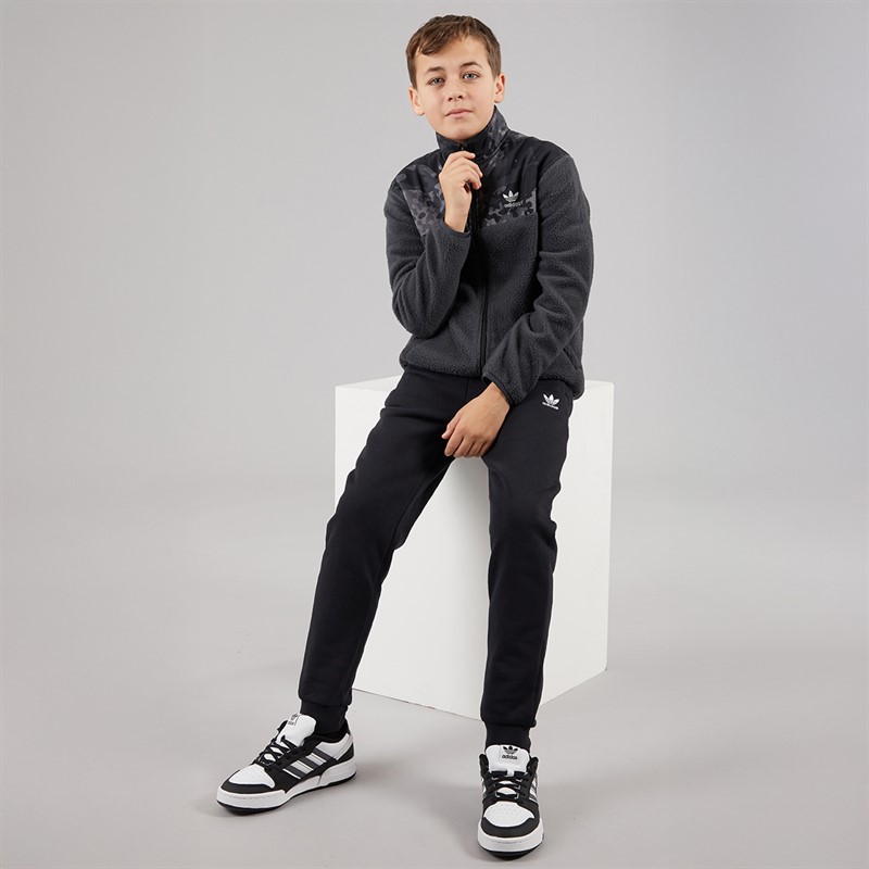 adidas Originals Junior Boys Allover Print Full Zip Fleece Carbon