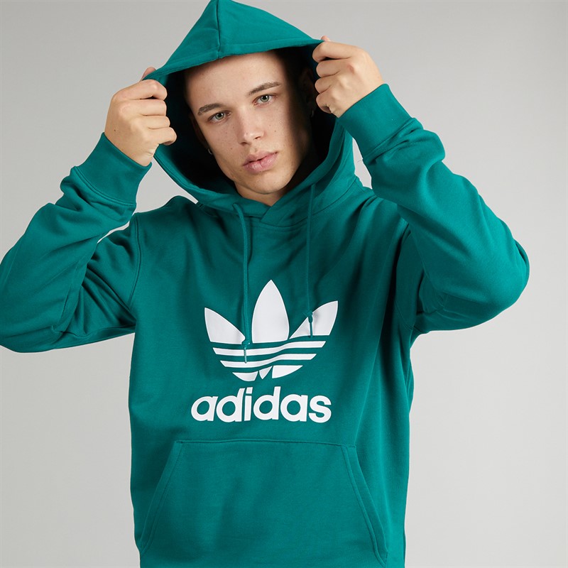 adidas Originals Mens Adicolor Classics Trefoil Hoodie Legacy Teal