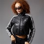 adidas Originals Womens Women Adicolor Firebird Pleather Track Top Black