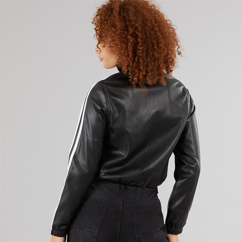 adidas Originals Womens Women Adicolor Firebird Pleather Track Top Black