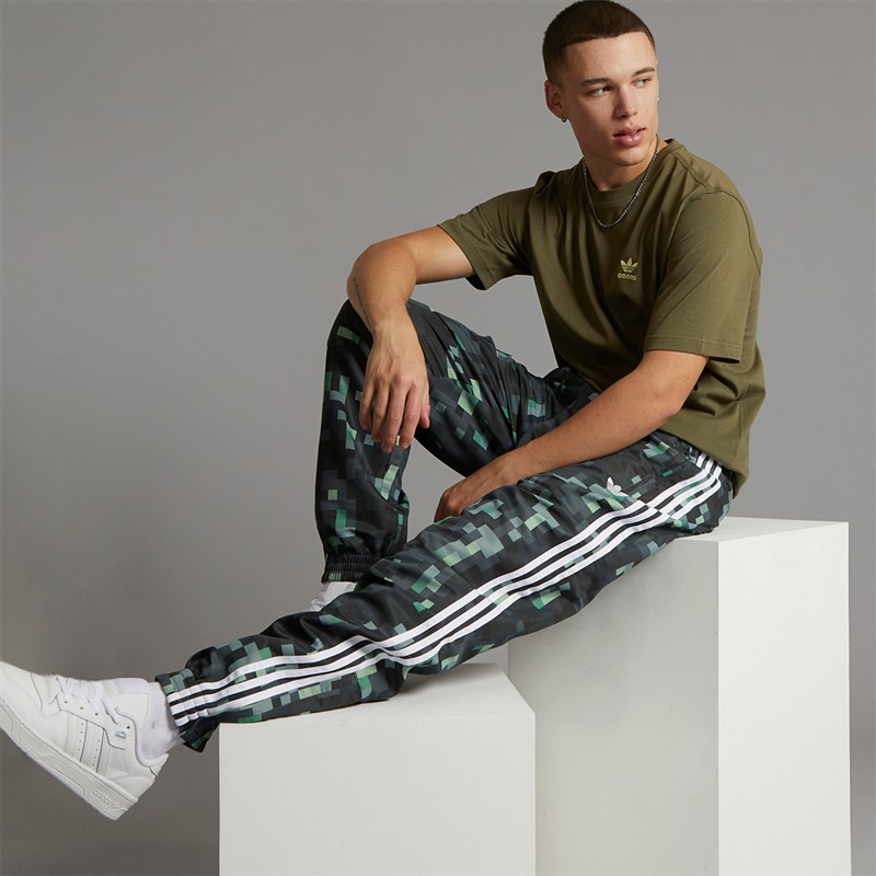 adidas Originals Mens X Minecraft Track Pants Silver Pebble/Magic Lime/Tribe Green/Legend Ivy