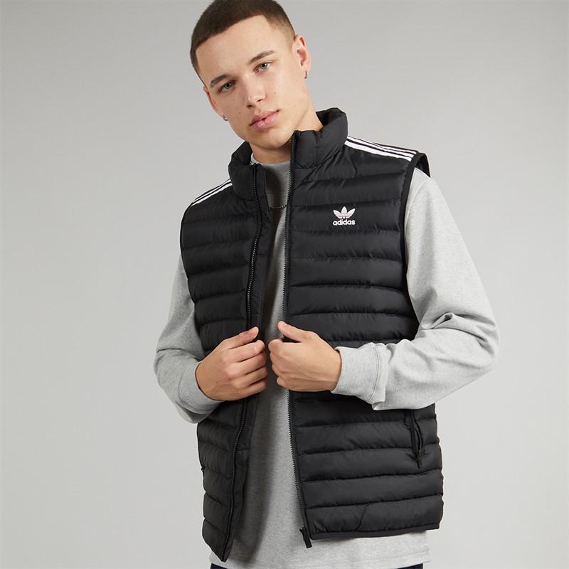 adidas Originals Mens 3-Stripes Padded Gillet Black/White