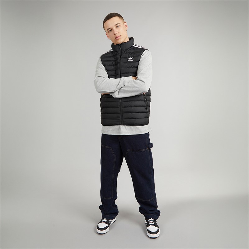 adidas Originals Mens 3-Stripes Padded Gillet Black/White