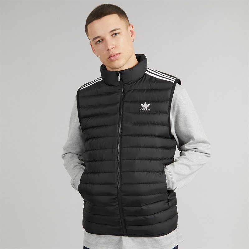 adidas Originals Mens 3-Stripes Padded Gillet Black/White