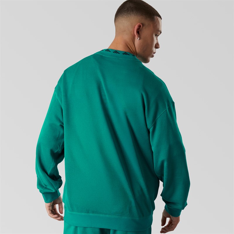 adidas Originals Mens EQT Reflective Crew Neck Sweatshirt Equipment Green