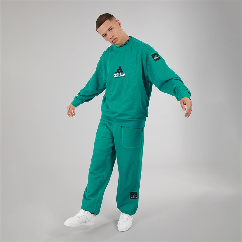 adidas Originals Mens EQT Reflective Crew Neck Sweatshirt Equipment Green