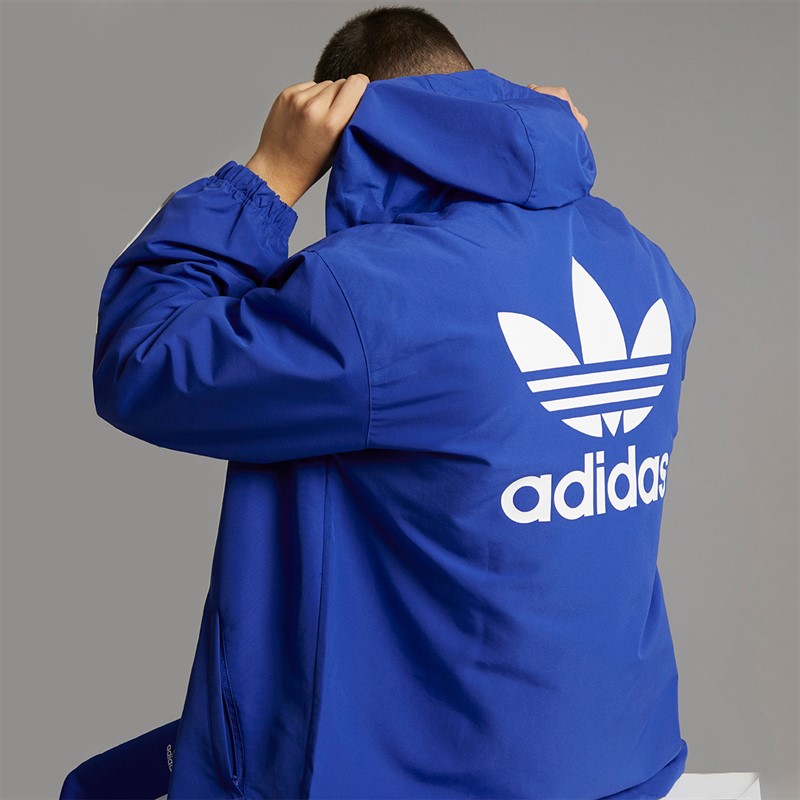 adidas Originals Mens Adicolor Trefoil Windbreaker Jacket Semi Lucid Blue