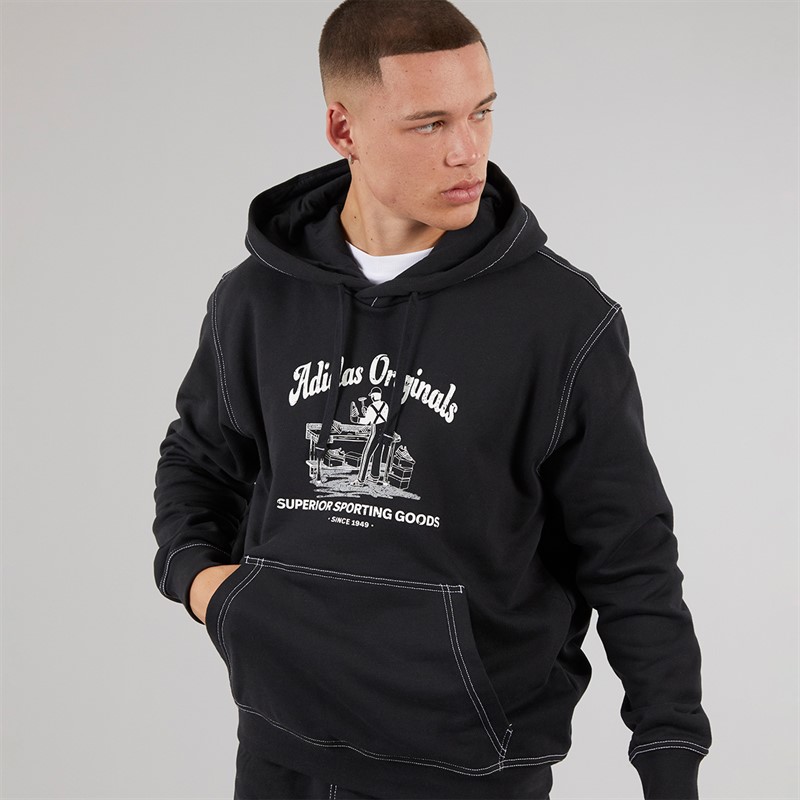 adidas Originals Mens Wabash Graphic Hoodie Black