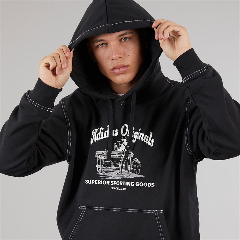 adidas Originals Mens Wabash Graphic Hoodie Black