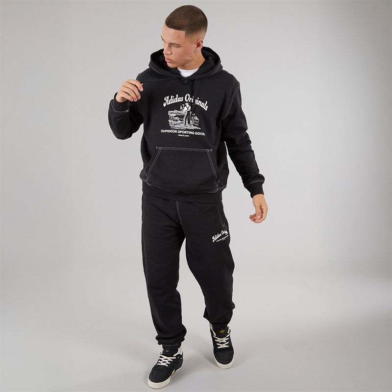 adidas Originals Mens Wabash Graphic Hoodie Black