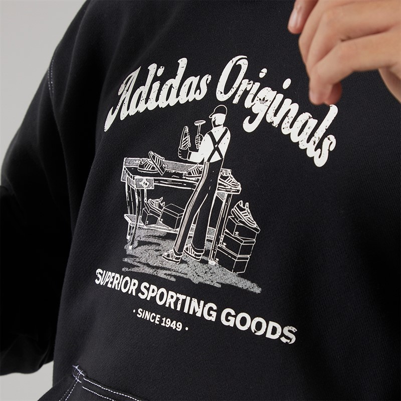 adidas Originals Mens Wabash Graphic Hoodie Black