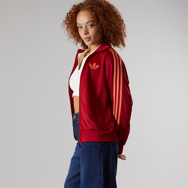 adidas Originals Womens Adicolor Classics Loose Firebird Track Top Team Victory Red/Semi Coral Team Victory Red / Semi Coral