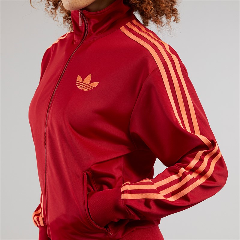 adidas Originals Womens Adicolor Classics Loose Firebird Track Top Team Victory Red/Semi Coral Team Victory Red / Semi Coral