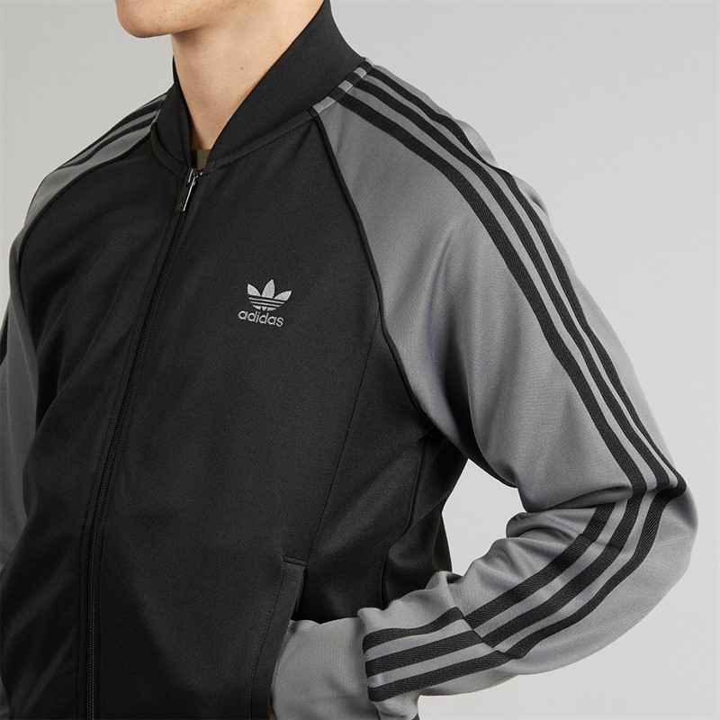 adidas Originals Mens Adicolor Classics Superstar Track Jacket Black/Grey Four