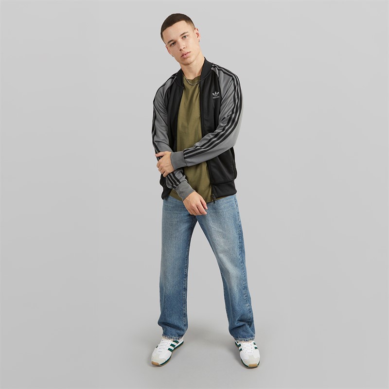 adidas Originals Mens Adicolor Classics Superstar Track Jacket Black/Grey Four