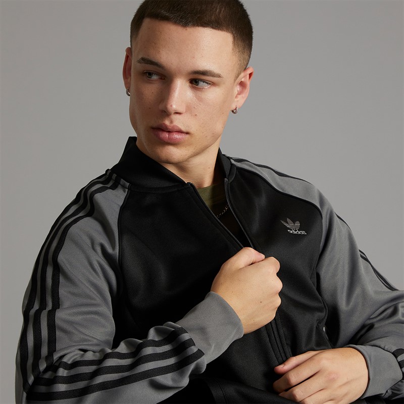 adidas Originals Mens Adicolor Classics Superstar Track Jacket Black/Grey Four