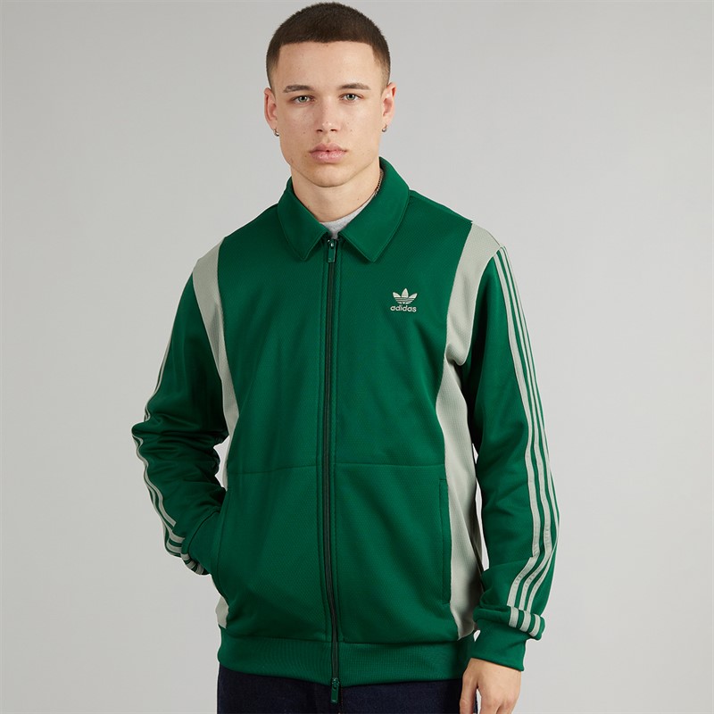 adidas Originals Mens Adicolor Panel Track Top Collegiate Green/Silver Green
