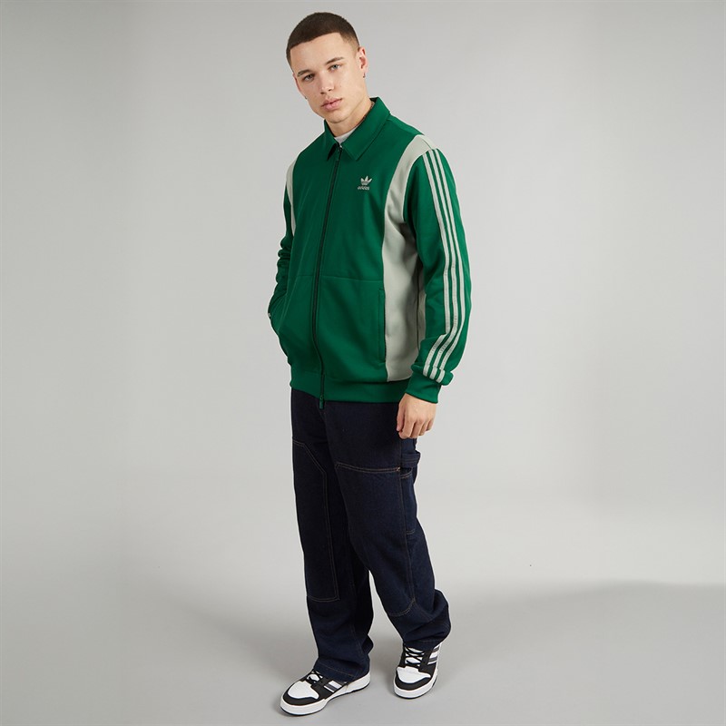 adidas Originals Mens Adicolor Panel Track Top Collegiate Green/Silver Green