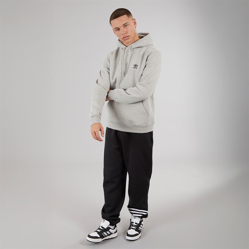 adidas Originals Mens Trefoil Essentials Hoodie Medium Grey Heather