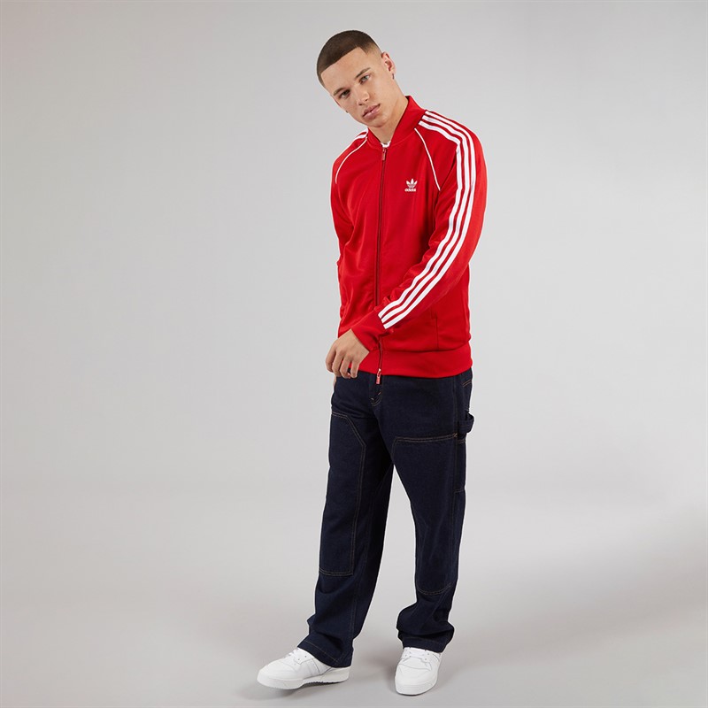 adidas Originals Mens Adicolor Classics Superstar Track Jacket Better Scarlet/White