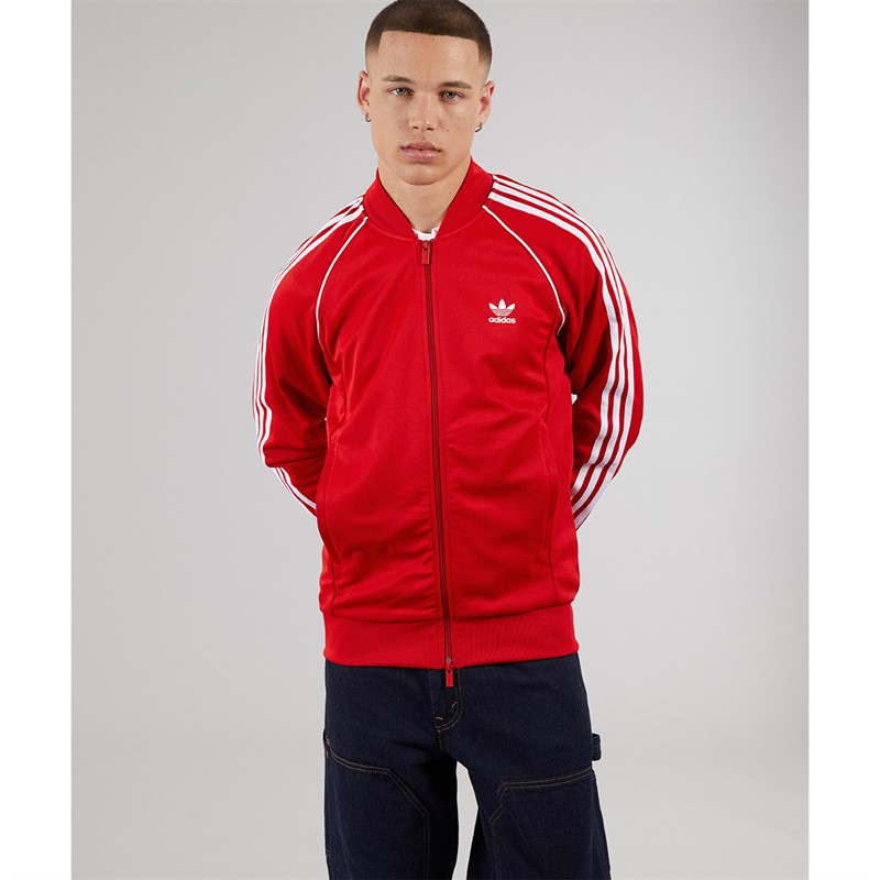 adidas Originals Mens Adicolor Classics Superstar Track Jacket Better Scarlet/White