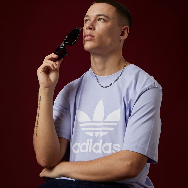 adidas Originals Mens Adicolor Trefoil T-Shirt Violet Tone