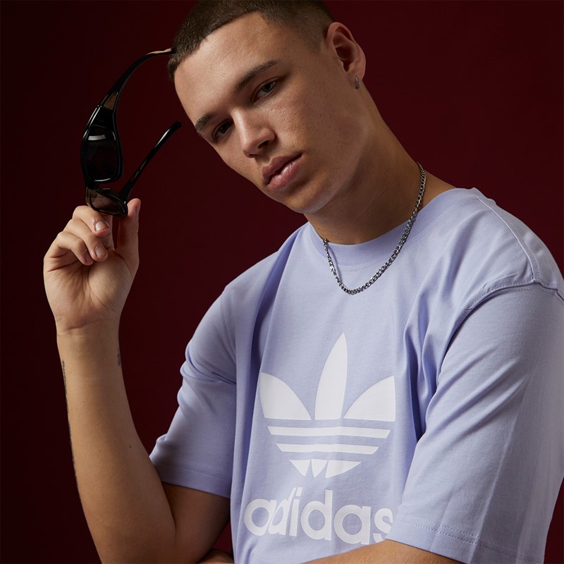 adidas Originals Mens Adicolor Trefoil T-Shirt Violet Tone