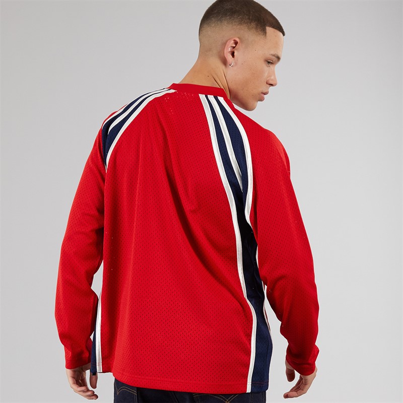 adidas Originals Mens Warm Up Long Sleeve Top Better Scarlet