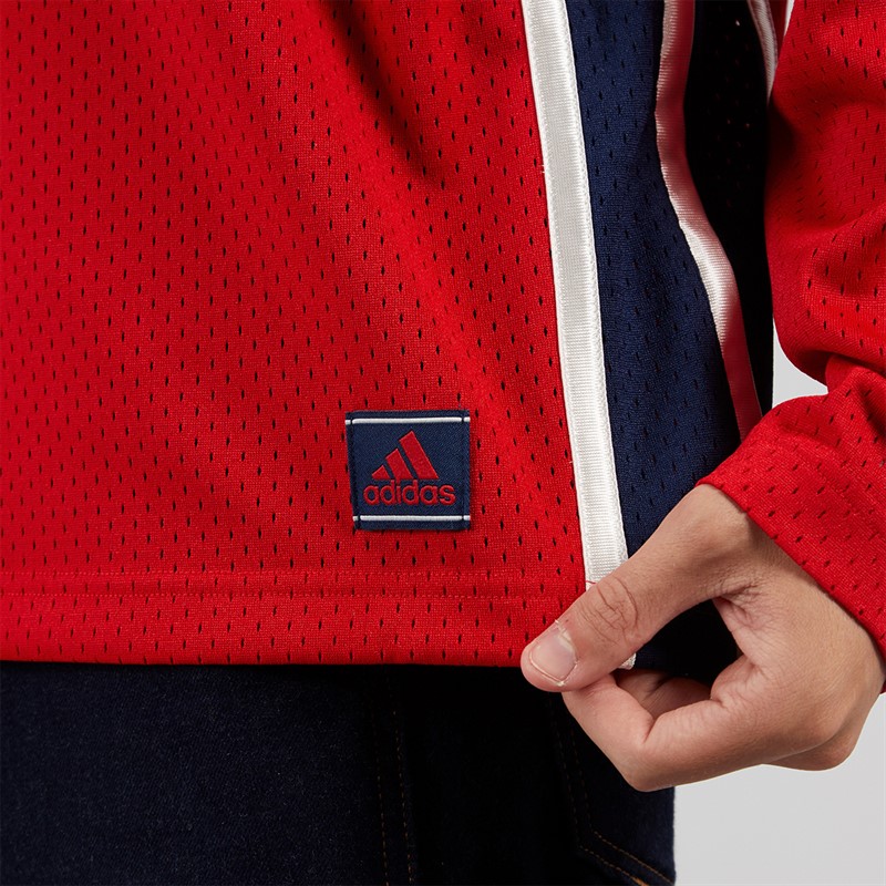 adidas Originals Mens Warm Up Long Sleeve Top Better Scarlet