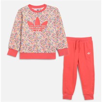 adidas Originals Kids Adidas X Liberty London Graphic Crew Sweatshirt And Joggers Set Cloud White/Multicolor