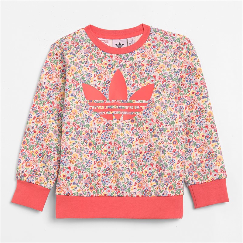 adidas Originals Infant Adidas X Liberty London Graphic Crew Sweatshirt And Joggers Set Cloud White/Multicolor
